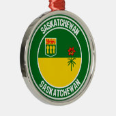 Saskatchewan Round Emblem Metalen Ornament (Rechts)