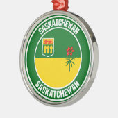 Saskatchewan Round Emblem Metalen Ornament (Links)