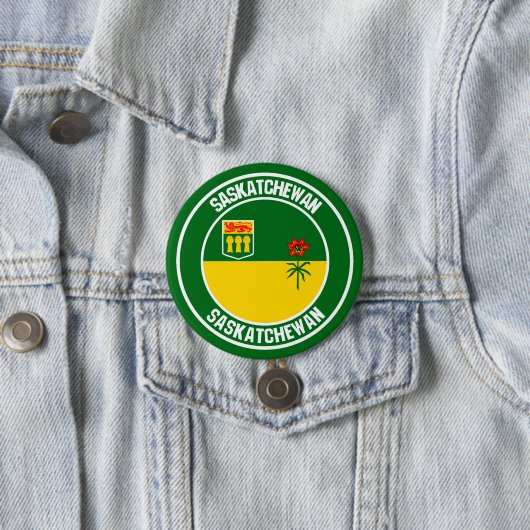 Saskatchewan Round Emblem Ronde Button 7,6 Cm (In situ)
