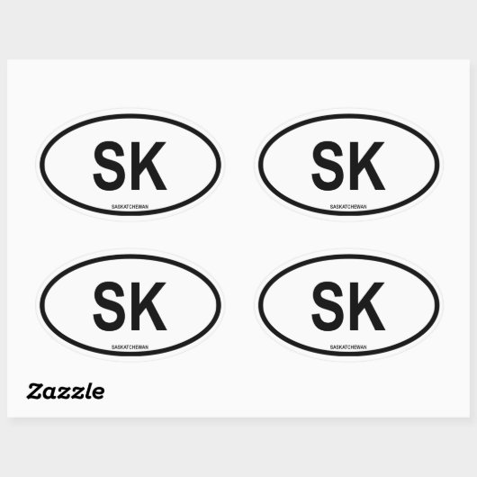 Saskatchewan "SK" Ovale Sticker (Vel)