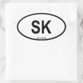 Saskatchewan "SK" Ovale Sticker (Tas)