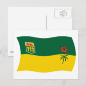 Saskatchewan Vlag Ansichtkaart Briefkaart (Voorkant / Achterkant)