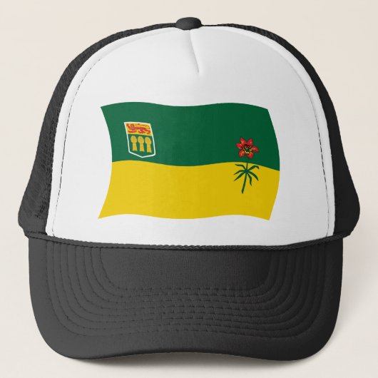 Saskatchewan Vlag Hoed Trucker Pet (Voorkant)