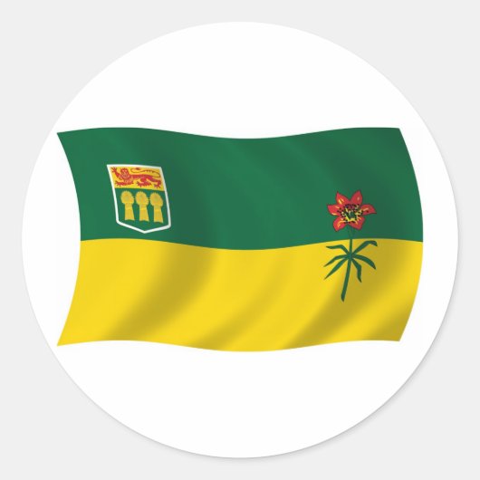 Saskatchewan Vlagsticker Ronde Sticker (Voorkant)