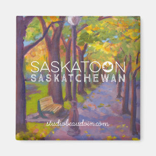 Saskatoon Autumn Walk-Fridge Magnet
