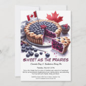 Saskatoon Berry Pie Waterverf Design Canada Dag Kaart (Voorkant)