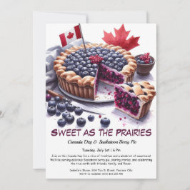 Saskatoon Berry Pie Waterverf Design Canada Dag Kaart