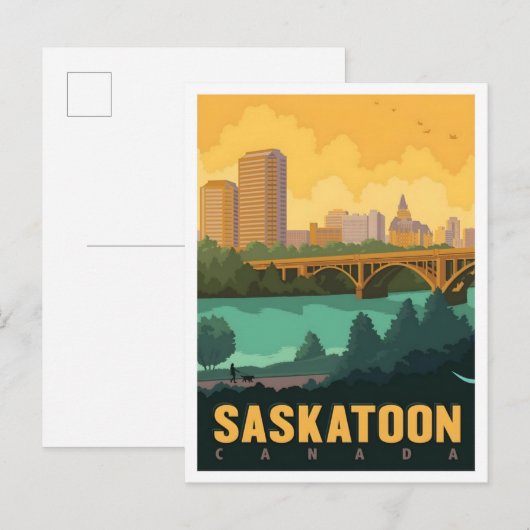 Saskatoon Canada Retro Reizen  Briefkaart (Voorkant / Achterkant)