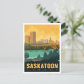 Saskatoon Canada Retro Reizen  Briefkaart (Staand voorkant)