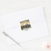 Saskatoon Canada Silhouette Zuid Saskatchewan Rivi Vierkante Sticker (Envelop)