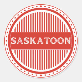 Saskatoon City Pride Emblem – Canadian Identity Ronde Sticker