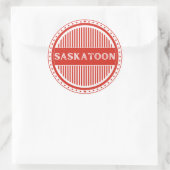 Saskatoon City Pride Emblem – Canadian Identity Ronde Sticker (Tas)