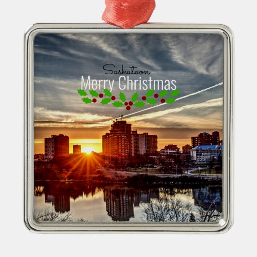 Saskatoon Cityscape Metalen Ornament (Voorkant)