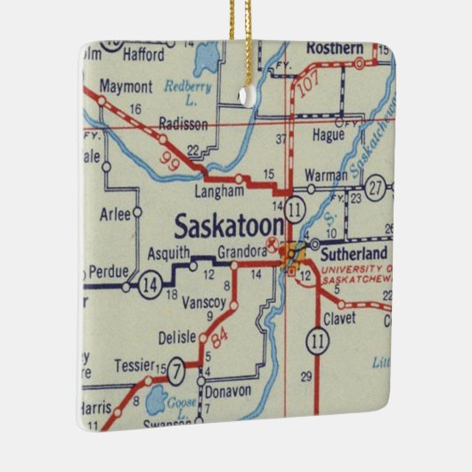 Saskatoon Map Keramisch Ornament (Rechts)