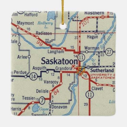 Saskatoon  Map Keramisch Ornament (Achterkant)