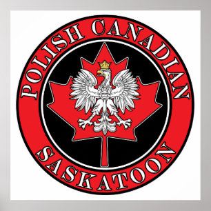 Saskatoon Round Poland Canadian Leaf Poster