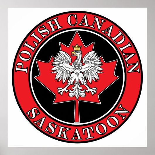 Saskatoon Round Poland Canadian Leaf Poster (Voorkant)