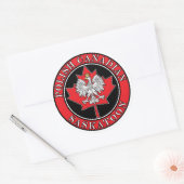 Saskatoon Round Poland Canadian Leaf Ronde Sticker (Envelop)
