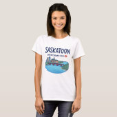 Saskatoon Saskatchewan Canada Mooie Skyline  T-shirt (Voorkant volledig)