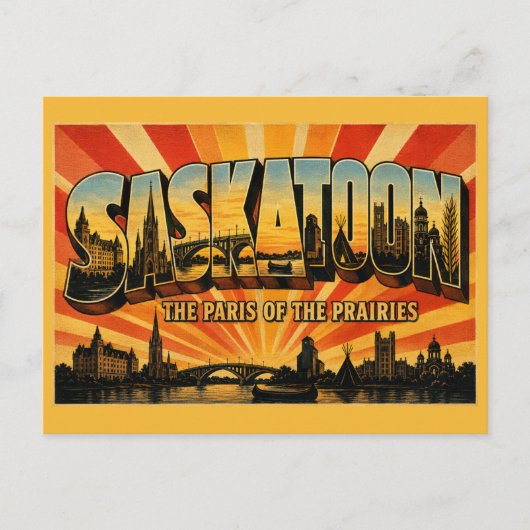 Saskatoon Saskatchewan Parijs van de Prairies Briefkaart (Voorkant)