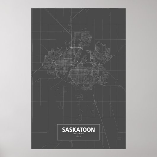 Saskatoon, Saskatchewan (zwart wit) Poster (Voorkant)
