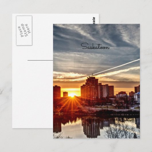 Saskatoon Sunset Briefkaart (Voorkant / Achterkant)