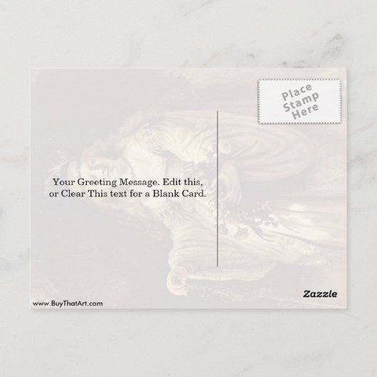 Saskia as Flora door Rembrandt van Rijn Briefkaart (Achterkant)