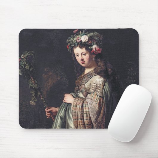 Saskia van Uylenburgh als Flora, Rembrandt, 1634 Muismat (Met muis)