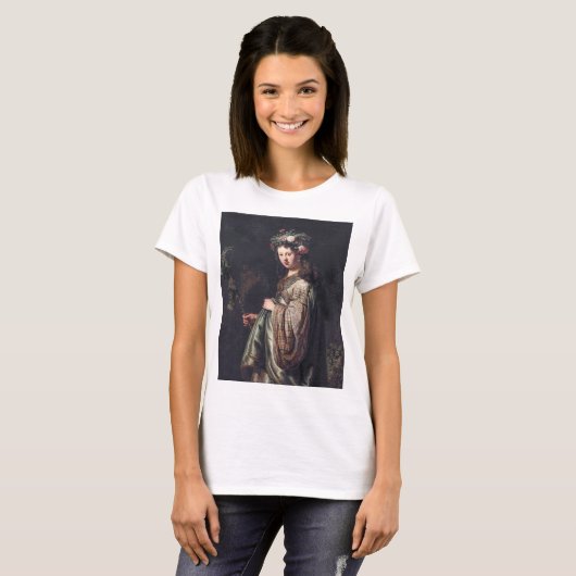 Saskia van Uylenburgh als Flora, Rembrandt, 1634 T-shirt (Voorkant volledig)