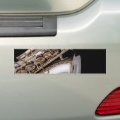 Sasophone op zwart bumpersticker (Op auto)