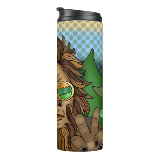 Sasqautch Peace Sign Thermosbeker (Geroteerd rechts)