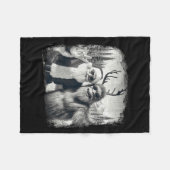 Sasquatch 67 Christmas Tree Funny Santa Bigfoot Fleece Deken (Voorkant (Horizontaal))