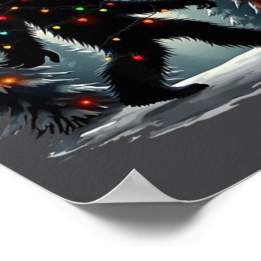 Sasquatch 67 Santa Bigfoot Christmas Tree Funny  Poster (Hoek)