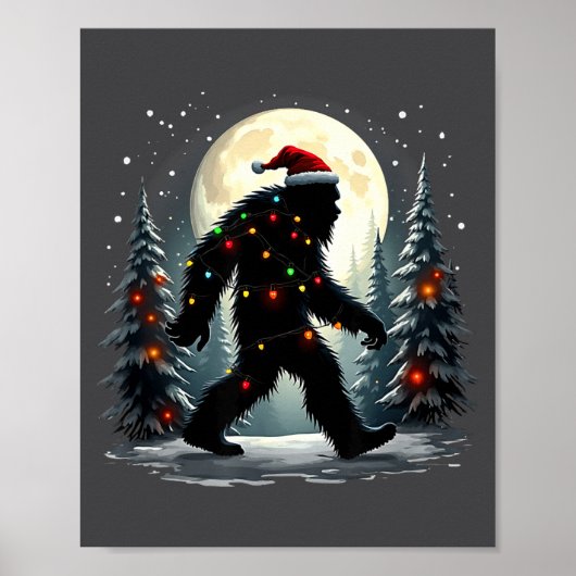 Sasquatch 67 Santa Bigfoot Christmas Tree Funny Poster (Voorkant)