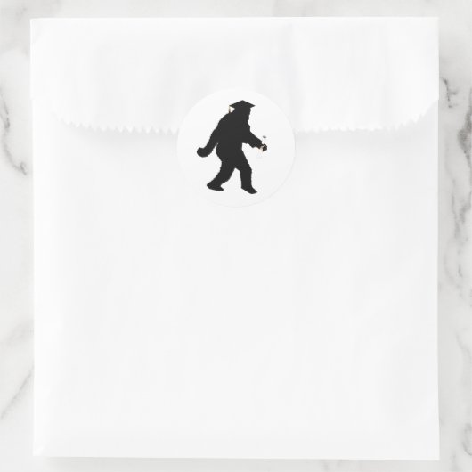 Sasquatch Afstuderen Ronde Sticker (Tas)