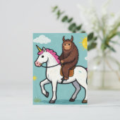 Sasquatch and a Unicorn Briefkaart (Staand voorkant)