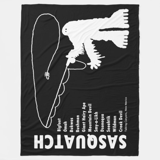 Sasquatch Angler Petroglyph Fleece Deken (Voorkant)