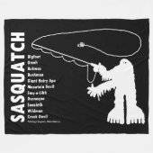 Sasquatch Angler Petroglyph Fleece Deken (Voorkant (Horizontaal))