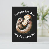 Sasquatch at mijn zuurdesem bedankkaart (Staand voorkant)