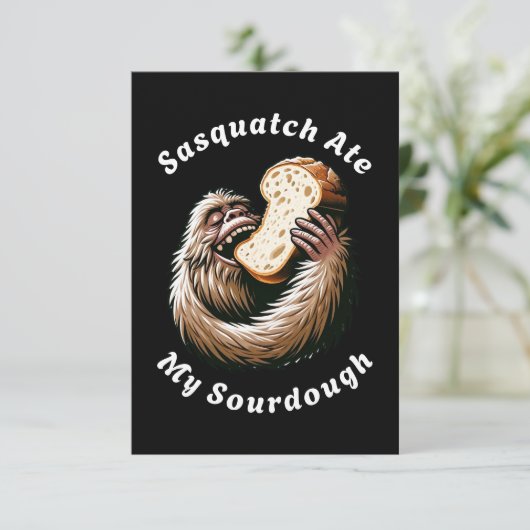 Sasquatch at mijn zuurdesem bedankkaart (Staand voorkant)