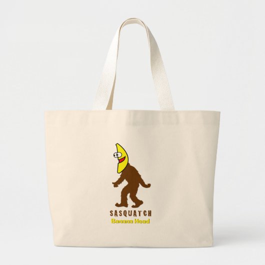 Sasquatch Banana Head Grote Tote Bag (Voorkant)
