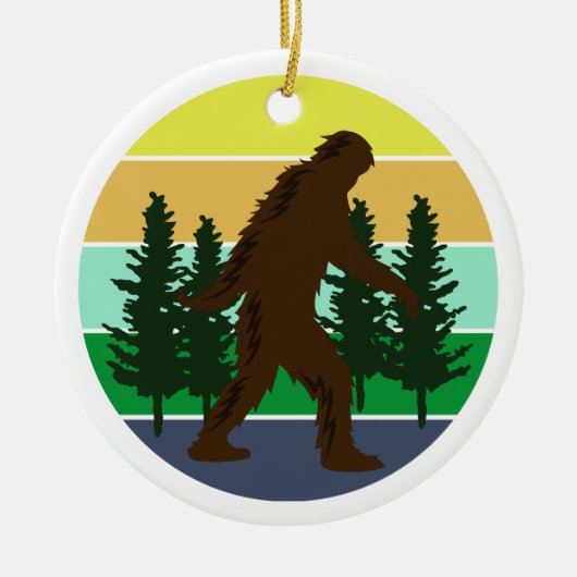 Sasquatch Believer |  Sunset Bigfoot Keramisch Ornament (Voorkant)