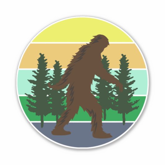 Sasquatch Believer |  Sunset Bigfoot Sticker (Voorkant)