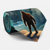 Sasquatch Bergen en Bos Kleurrijk Landschap Stropdas (Opgerold)