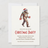 Sasquatch Big Foot in een kerstfeest met kerstmuts Kaart (Voorkant)