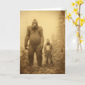 Sasquatch / Big Foot Wenskaart, Cryptids Kaart (Gele Bloem)