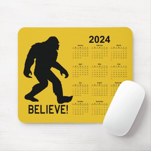Sasquatch (Bigfoot) 2024 Kalender Muismat (Met muis)