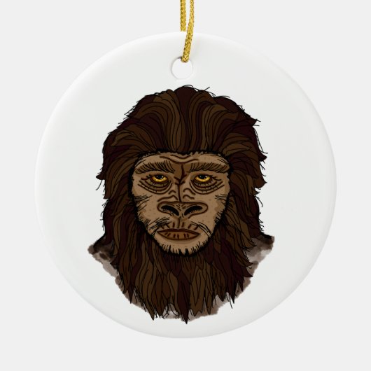 Sasquatch Bigfoot Ape Cryptid Monster Keramisch Ornament (Voorkant)