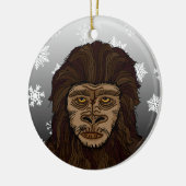 Sasquatch Bigfoot en Snowflakes kerst Keramisch Ornament (Links)