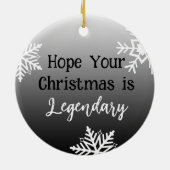 Sasquatch Bigfoot en Snowflakes kerst Keramisch Ornament (Achterkant)